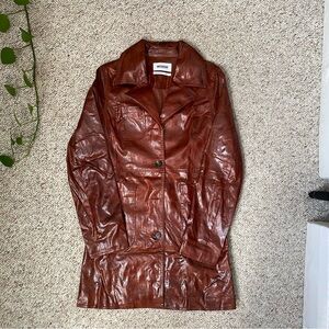 Weekday Rich Brown Faux Leather Jacket